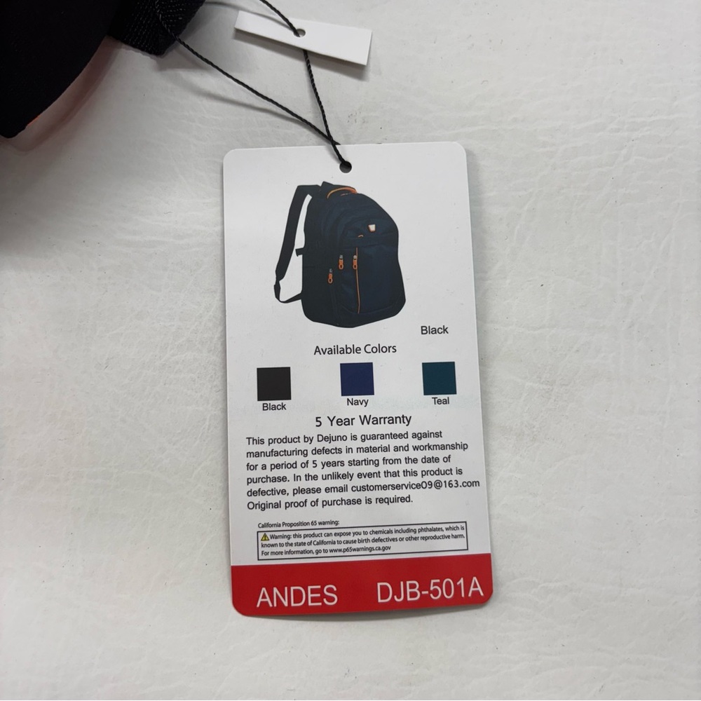 Dejuno Andes Laptop Backpack - Black - Picture 7 of 8
